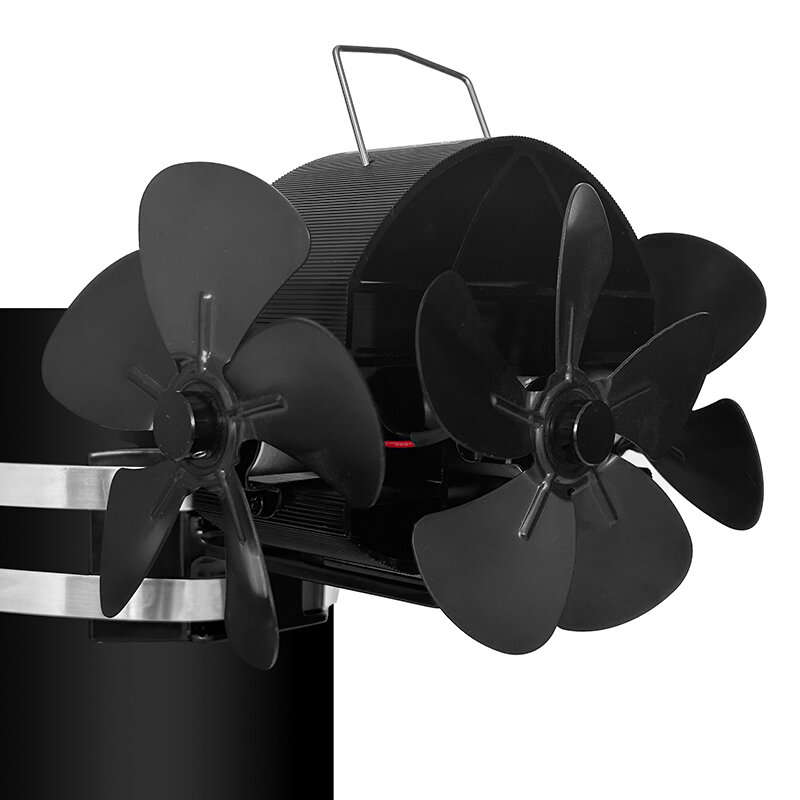 15 Blades Heat Powered Stove Fan Wall-mounted Fireplace Fan Winter Warm Quiet Eco-Fan Portable Heate