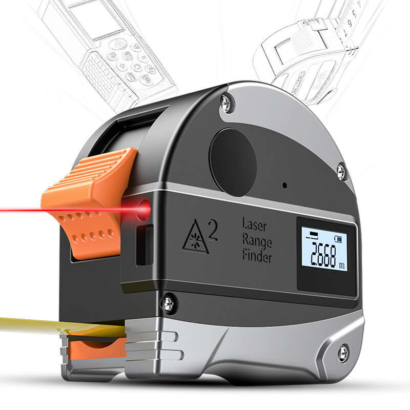 DANIU 30M Laser Rangefinder Anti-fall Steel Tape High Precision Infrared Digital Laser Distance Mete