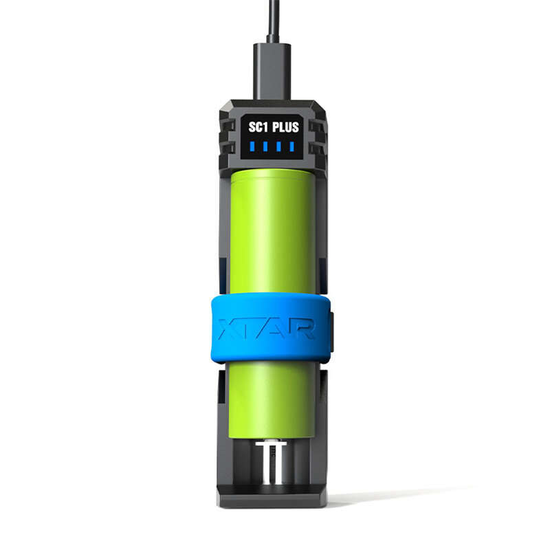 XTAR SC1 PLUS Single-Slot Battery Charger QC PD USB C 3A Fast Charging 21700 26650 26800 18650 NiMH