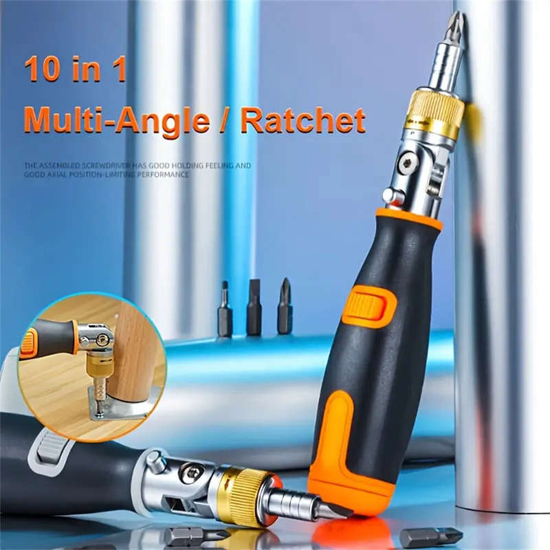 10 In 1 Hidden Batch Head Visseuse Multi-angle Ratchet Screwdriver Set Multi-function Screw Driver K