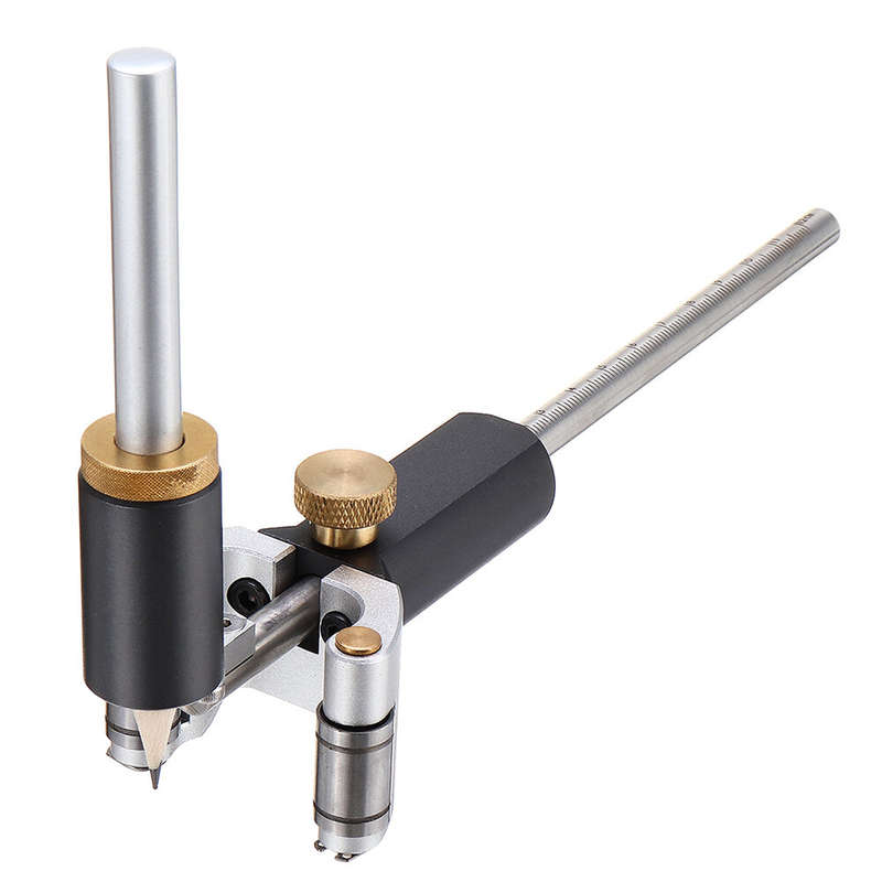 2 In 1 Woodworking Straight Line Linear Arc Scriber Tool with Pencil Scribe Tool Draw Circle Straigh