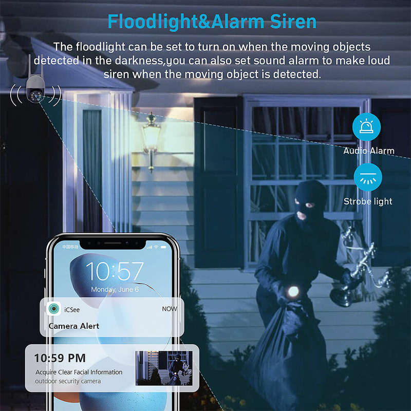 1080P PTZ Wifi IP Camera Outdoor Wireless PTZ Surveillance Security Video Cam Intelligent Two-Way Au
