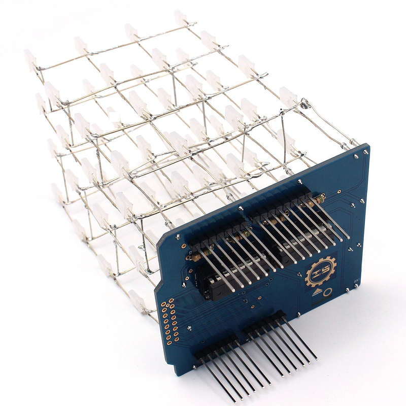 4X4X4 Blue LED Light Cube Kit 3D LED DIY Kit For Arduino Smart Electronics Led Cube Kit