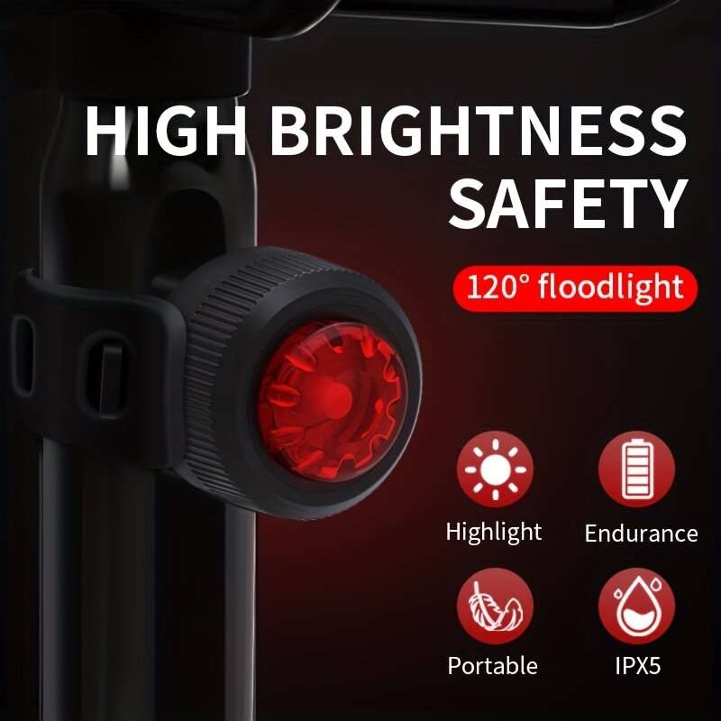 2023 New A08 Bike Taillight Red LED Super Brightness IPX5 Waterproof 3 Light Modes Bicycle Flashligh