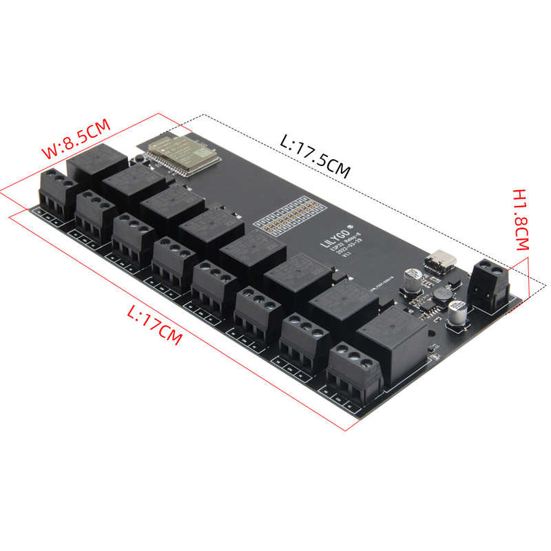 LILYGO T-Relay 5V 8 Channel Relay Module ESP32 Wireless Development Board WIFI Bluetooth With Optoco