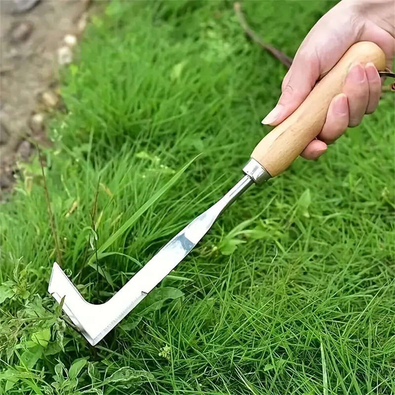 Weeding Machine with Crack Weeding Feature Ergonomic Wood Handle Versatile Garden Tool for Uprooting