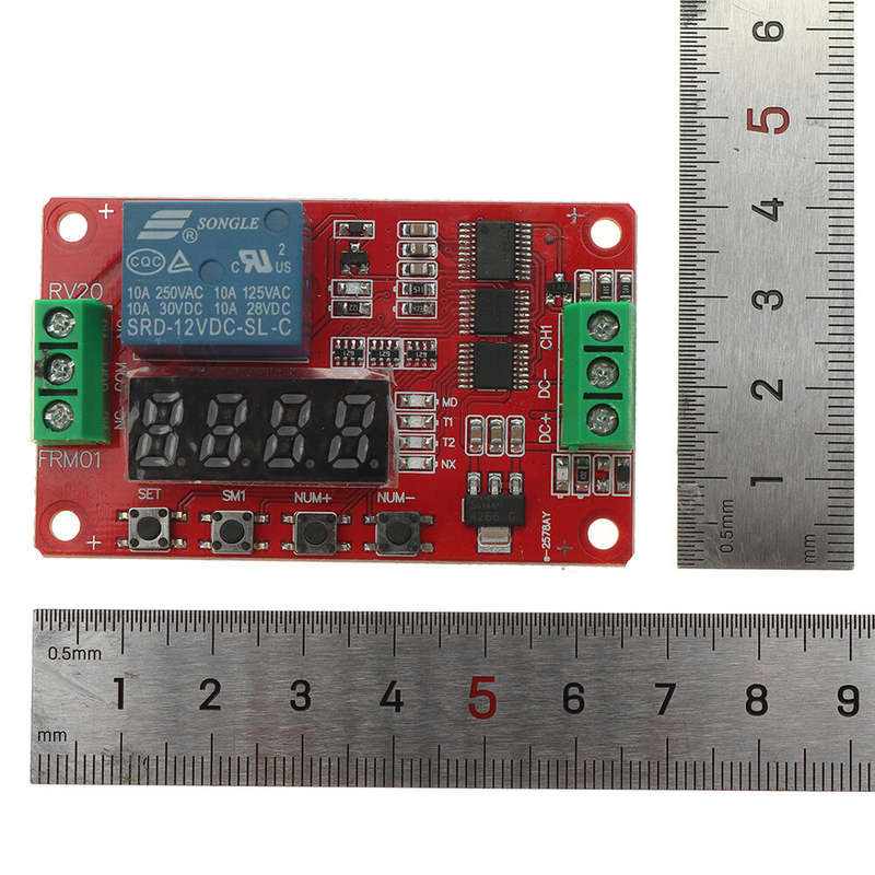 FRM01 DC5/12/24V 1 Channel Multifunction Relay Module Loop Delay Timer Switch Self-Locking Timing Bo