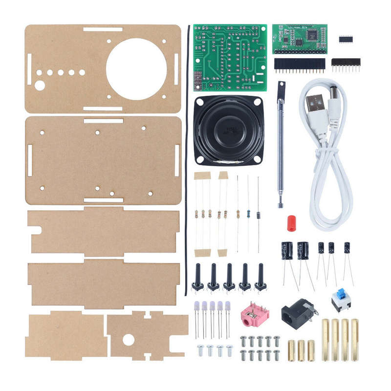 FM Radio Not Assembled DIY Kit Parts Digital Amplifier with Electric Frequency Indicator Broadcast R