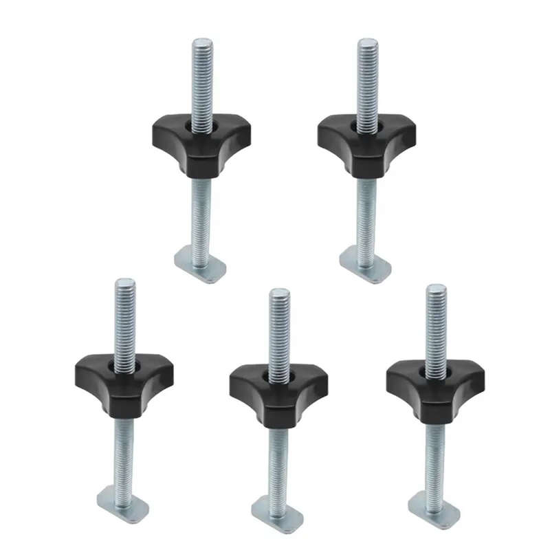 5 Pack T Bolt Knob Kit Miter Track Sliding Nut Woodworking Tool Jigs Screw Fixture For Workbench T-S