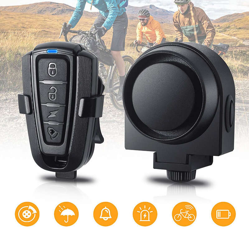 ANTUSI Wireless Bike Alarm 115dB Loud Anti-theft 400mAh USB Chargeable IPX5 Waterproof Electric Vibr