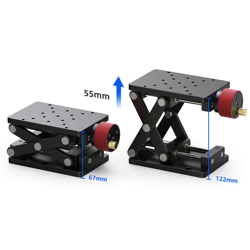 GANWEI Z-Axis Manual Lift Platform 55mm-122mm High Precise Optical Sliding Lifting Displacement Plat