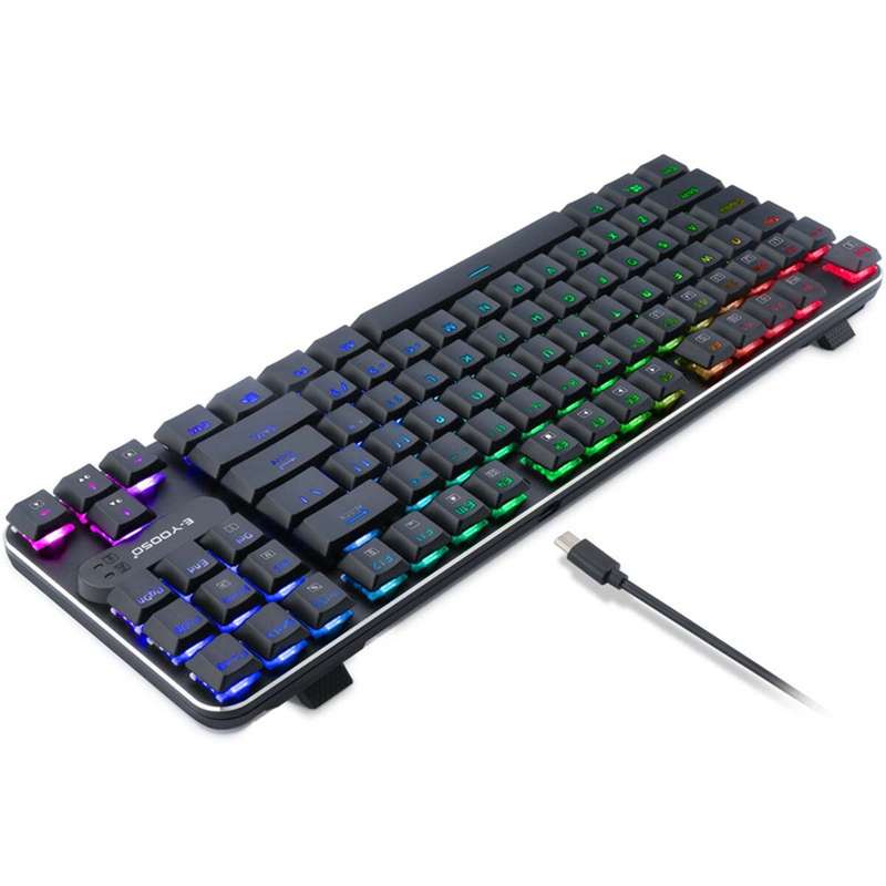 E-element Z66 Mechanical Keyboard 87 Keys RGB USB Wired NKRO Low-profile Switch Hot Swappable Double