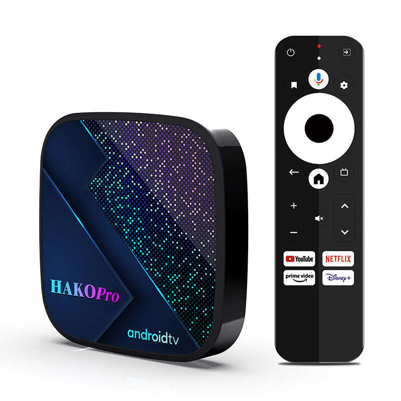 HAKO Pro Android 11 TV Box Google Netflix Certified 4G+32GB Amlogic S905Y4 2.4G/5G Dual Band WiFi Su