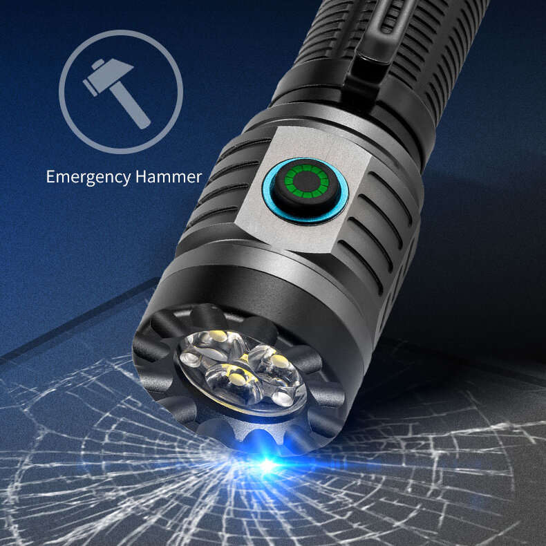 3* XHP360 LED 1500LM Flashlight 18650 Powerful Torch Type-C Fast Charging Lamp High Power LED Flashl