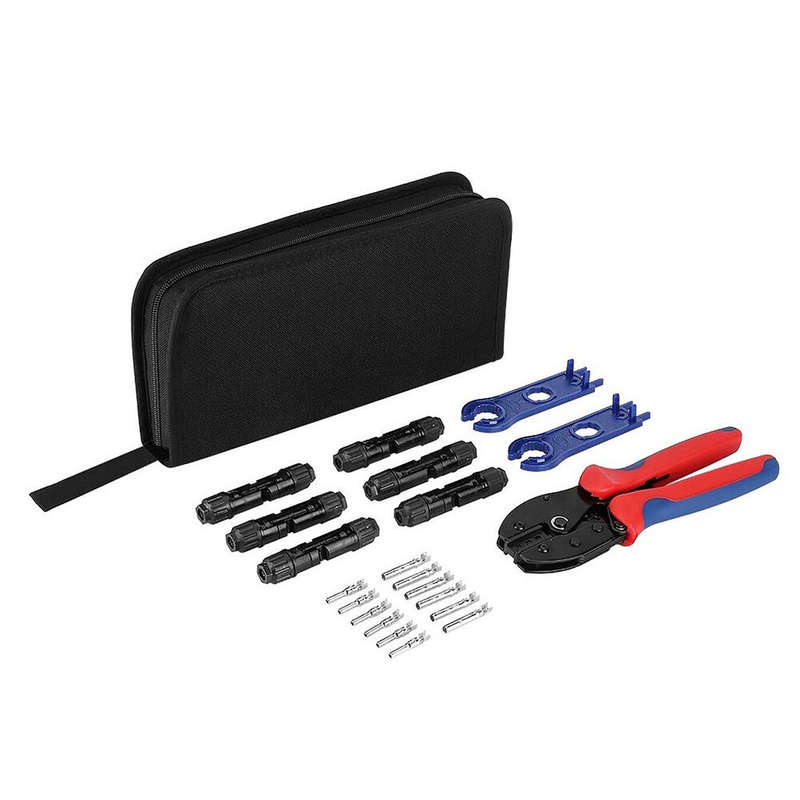 12Pcs Solar Crimper 6Pairs Solar Connectors 1Pair Solar Connector Spanner Wrench Solar Crimper Tool