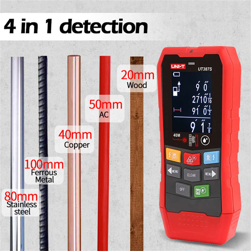 UNI-T Wall Scanner UT387E UT387S UT387LM 4 In 1 Metal Detector Wood Stud Finder AC Voltage Live Cabl