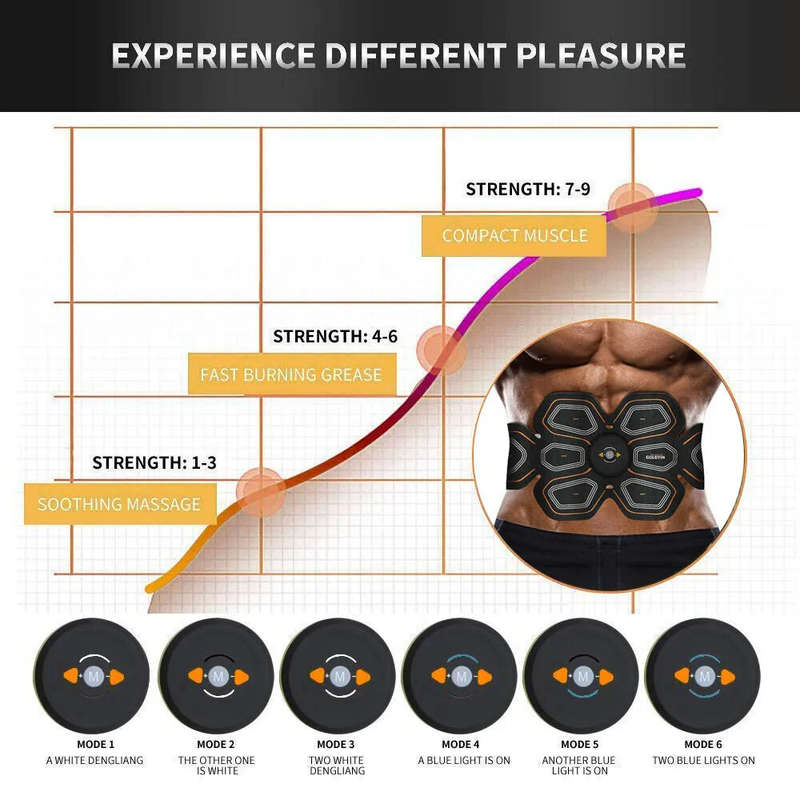 EMS Muscle Stimulator Abdominal Shaping Belt Muscle Exercise Instrument Abdominal Muscle Patch Fitne