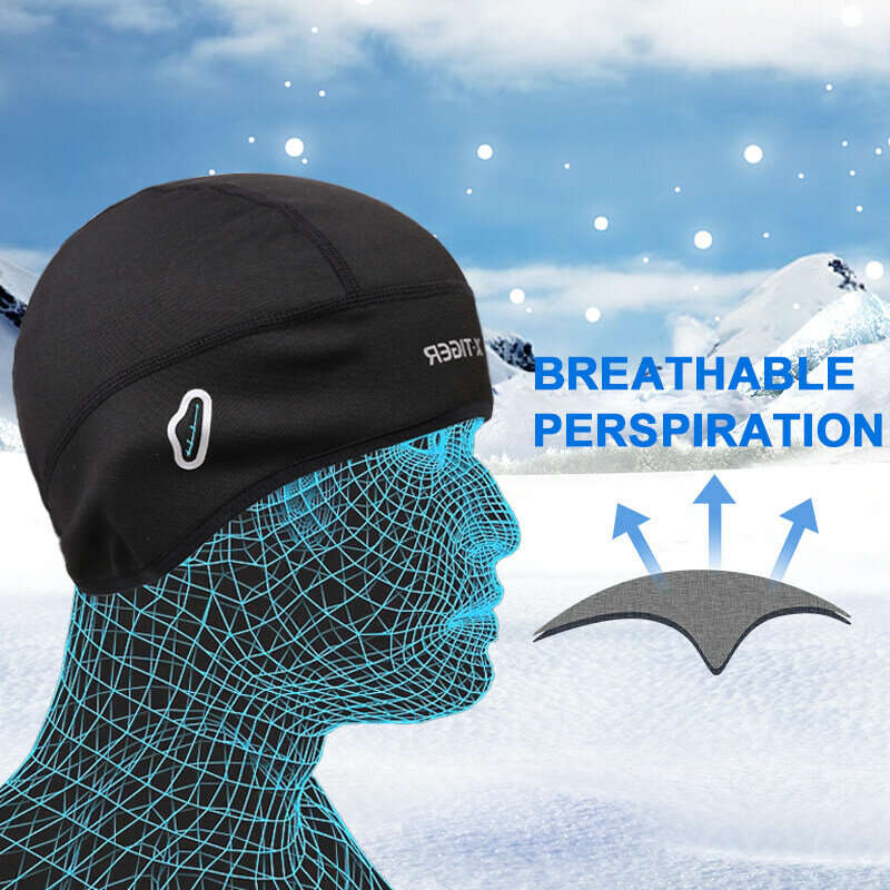 X-TIGER Thermal Fleece Cycling Caps Windproof Waterproof Bike Hat for Winter Sport Outdoor