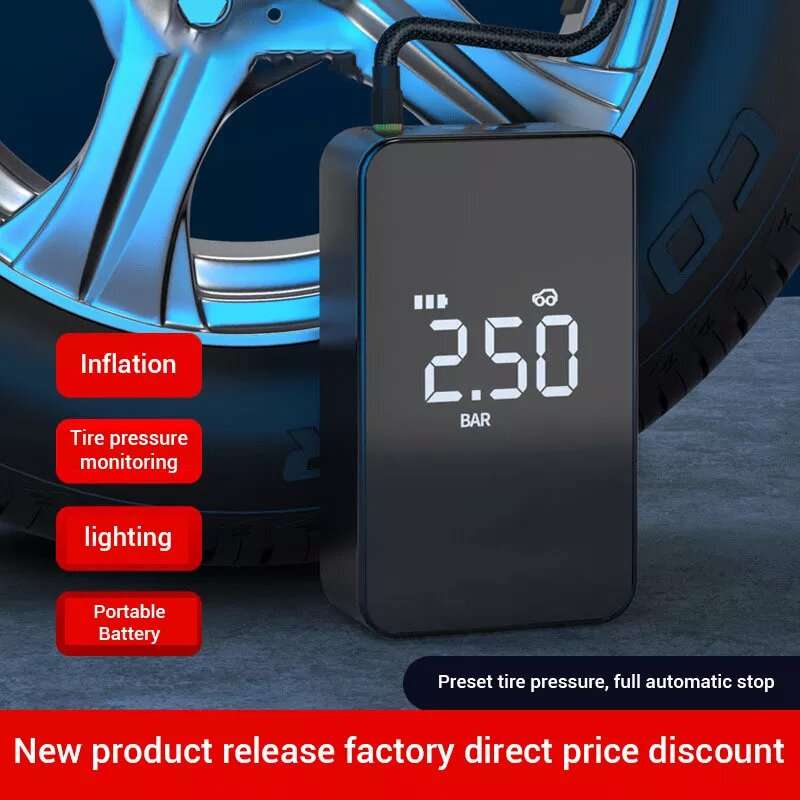 12V 140PSI 6000mAh Wireless Mini Car Tyre Electric Portable Air Pump Digital Tire Inflator Pressure