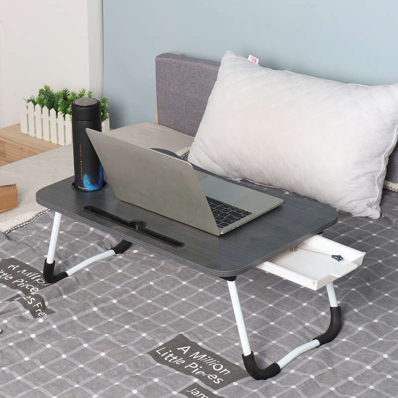 Laptop Table Stand with Small Drawer Portable Folding Desk Notebook Table Stand Lap Tray Bed for Chi