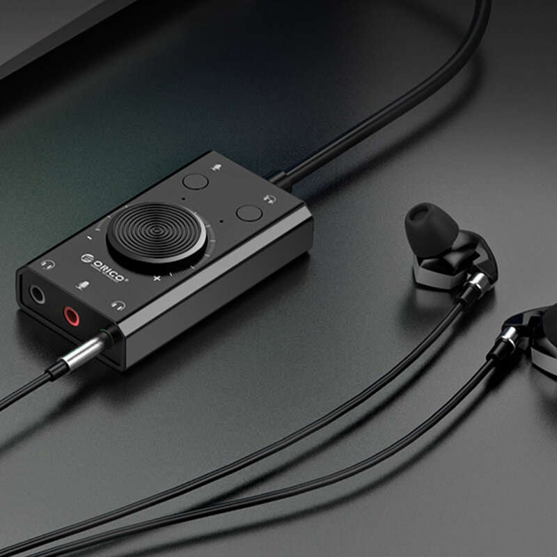 ORICO SC2 External USB Sound Card Audio Jack 3.5mm Cable Adapter Volume Adjustment Driver-free Stere