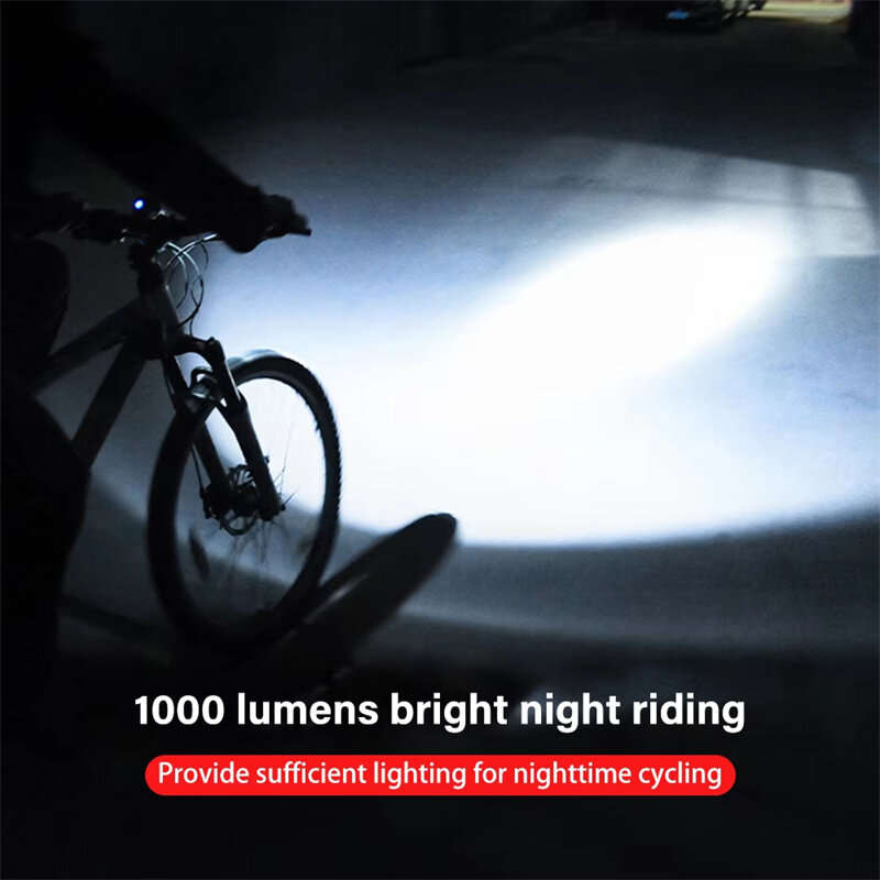 Bikight 4 in 1 Solar Bike Headlight 1000Lm Brightness 4000mAh Battery Power Bank 8 Light Modes Water