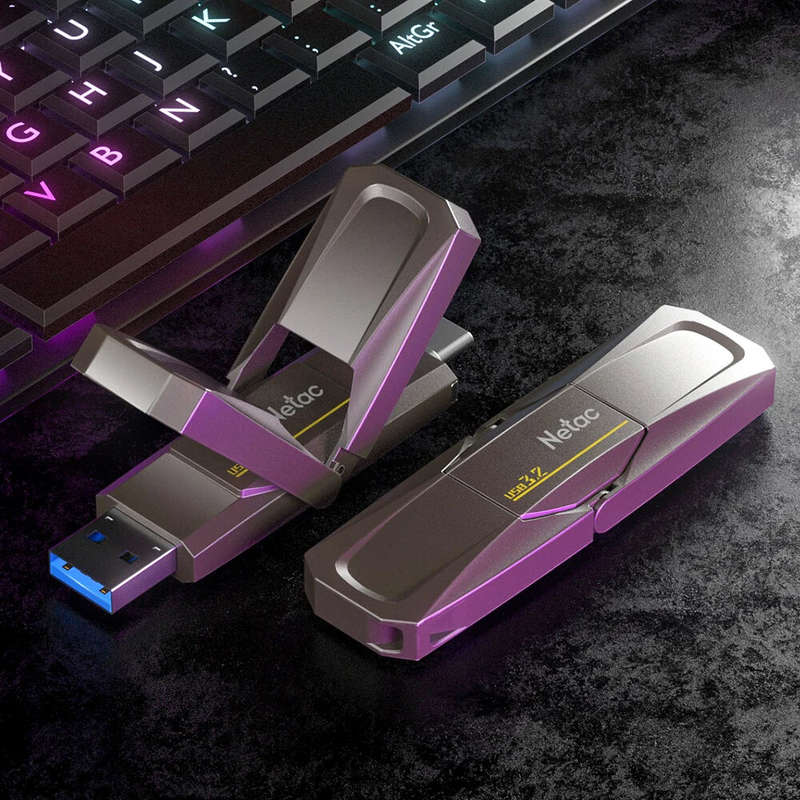 Netac US5 256GB USB Flash Drive Type-C&USB3.2 Dual Interface Pendrive 550MB/s Fast Transmission Spee