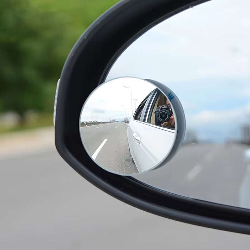 2PCS Car Blind Spot Mirror 360 Adjustable HD Glass Wide Angle Rearview Frameless Round Frame Convex