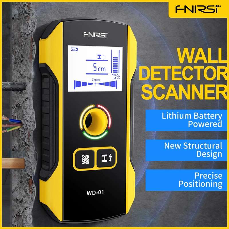 FNIRSI WD-01 Metal Detector Wall Scanner with Newly Designed Positioning Hole for AC Live Cable Wire