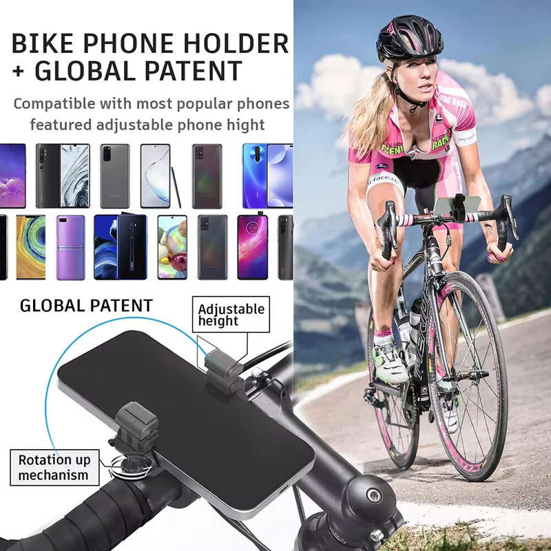 XANES Phone Holder 3.5"-7.0" Universal Phone Stand 360 Rotatable Shockproof Portable Bike Holder Pho