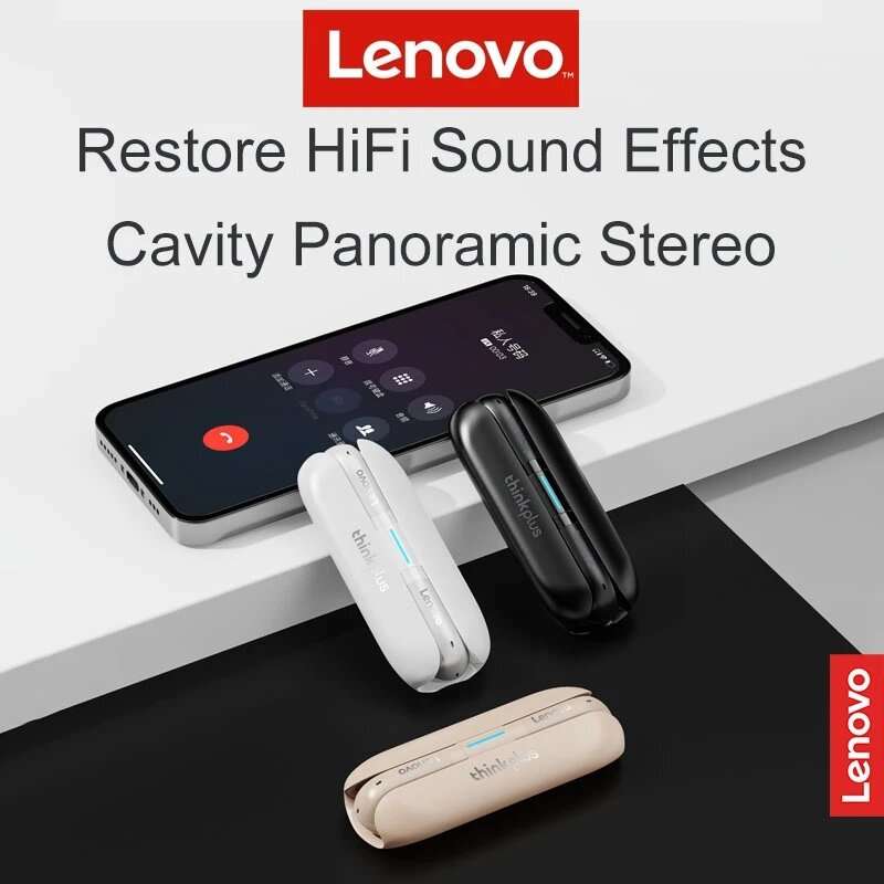 Lenovo TW60 TWS Earphones Wireless bluetooth 5.3 Headphones 13mm Drivers HiFi Stereo Mini Portable H