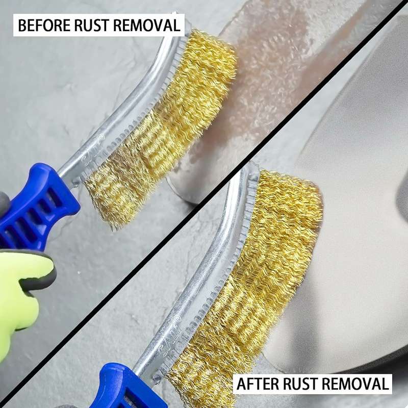 2PCS Heavy Duty Wire Brushes for Cleaning Rust Removal Carbon and Stainless Steel Bristles 11" Long