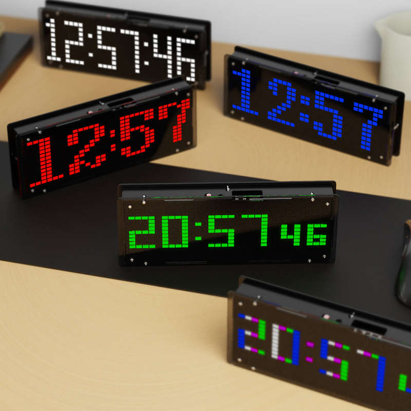 DIY LED Music Spectrum Clock Display Kit 16x32 Segment Rhythm Light 8 Kinds Spectrum Mode Electronic