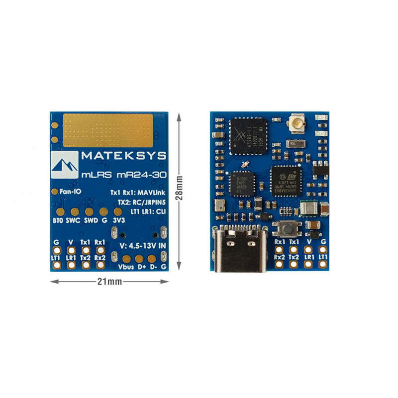 Mateksys MR24-30 mLRS (MAVLink long range system) firmware MAVLink 30dBm RF power 2.4GHz Receiver fo