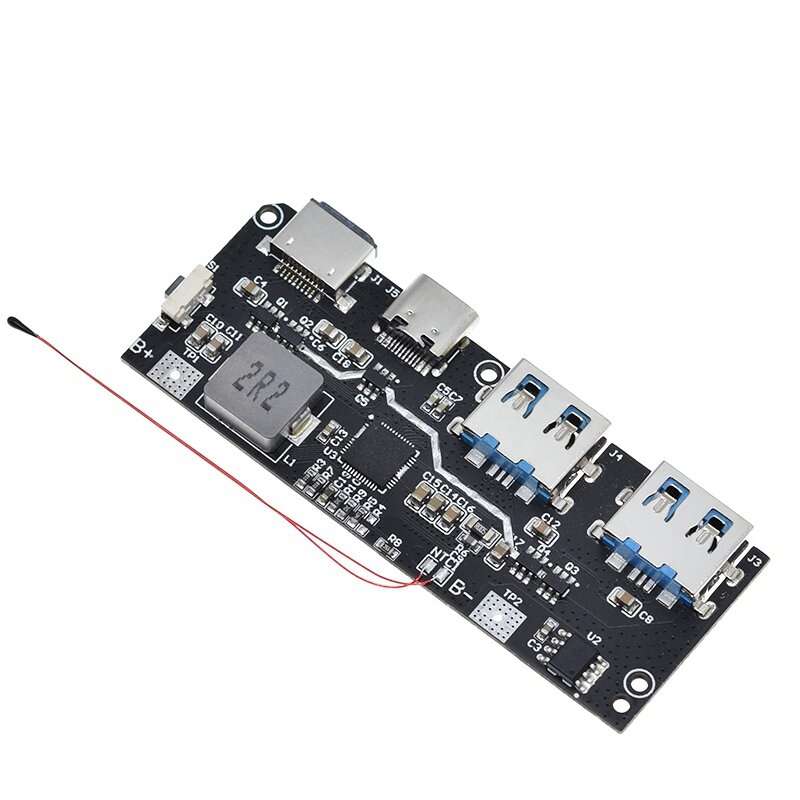 QC4.0 QC3.0 LED Dual USB 5V 4.5A 22.5W Micro/Type-C USB Mobile Power Bank 18650 Charging Module Temp