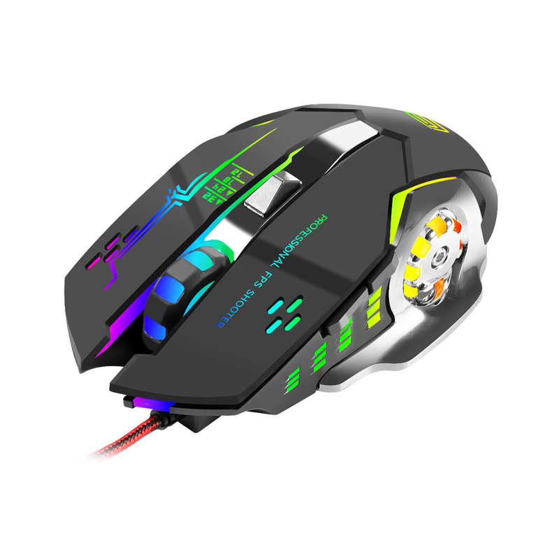 BAJEAL G8 Wired Mouse 3200 DPI USB Game 6D Macro Definition Programming Luminous Mechanical Gaming M