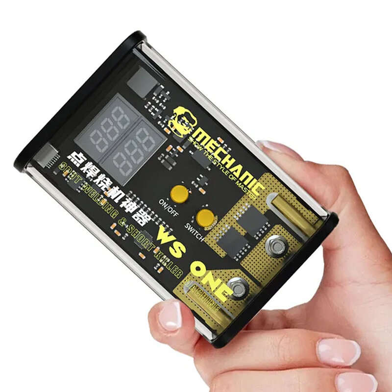 MECHANIC WS One Portable Pulse Spot Welding Box 10-gears 10000mAh Battery PCB Board Short Circuit De