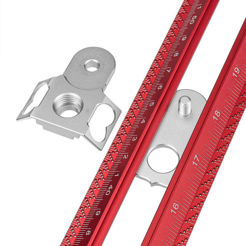 HONGDUI MT-2465 Woodworking Line Scriber Marking T Square Ruler Aluminum Alloy Hole Positioning Mark