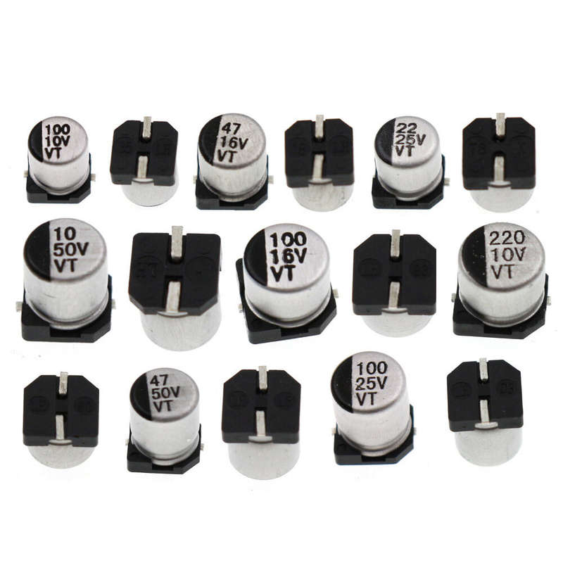 1UF~1000UF 6.3V-50V 400Pcs 24Value SMD Aluminum Electrolytic Capacitors Assortment Kit