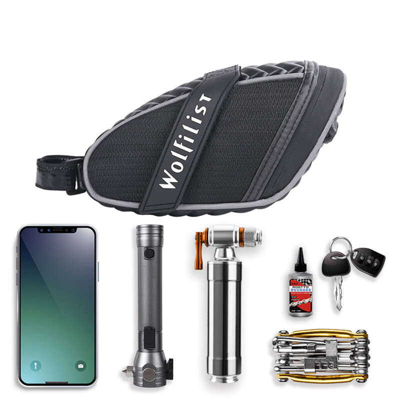 Wolfilist Bike Saddle Bag 0.5L Large Capacity Waterproof 0.2kg Lightweight Bicycle Seat Bag Package