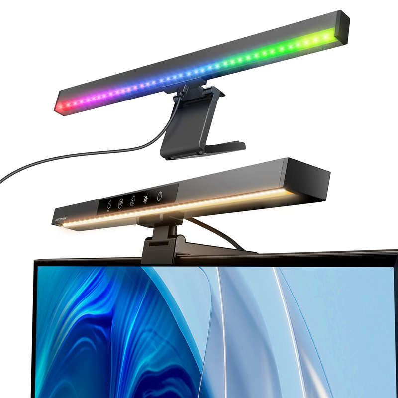 BlitzMax BM-CS1 RGB Monitor Light Bar Asymmetric Forward Projection Design & Anti-Glare Design For G