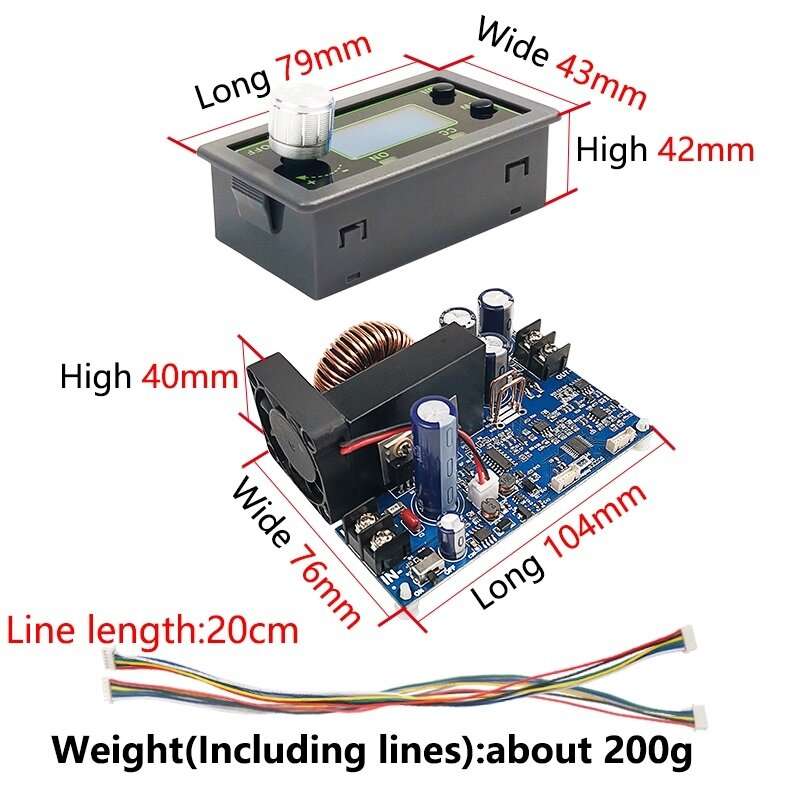 WZ5012L 50V 12A 600W LED Display DC -DC Buck Converter CC CV Step-down Power Module Adjustable Volta