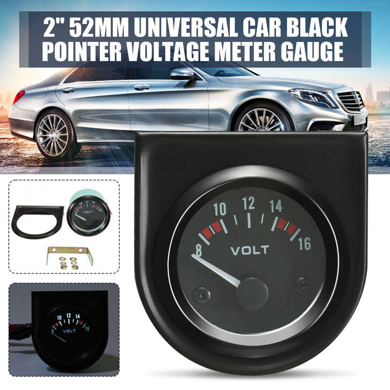 Green Shell 2 52mm Car Voltage Gauge Voltmeter Universal Pointer Voltmeter Automotive Automatic Meas