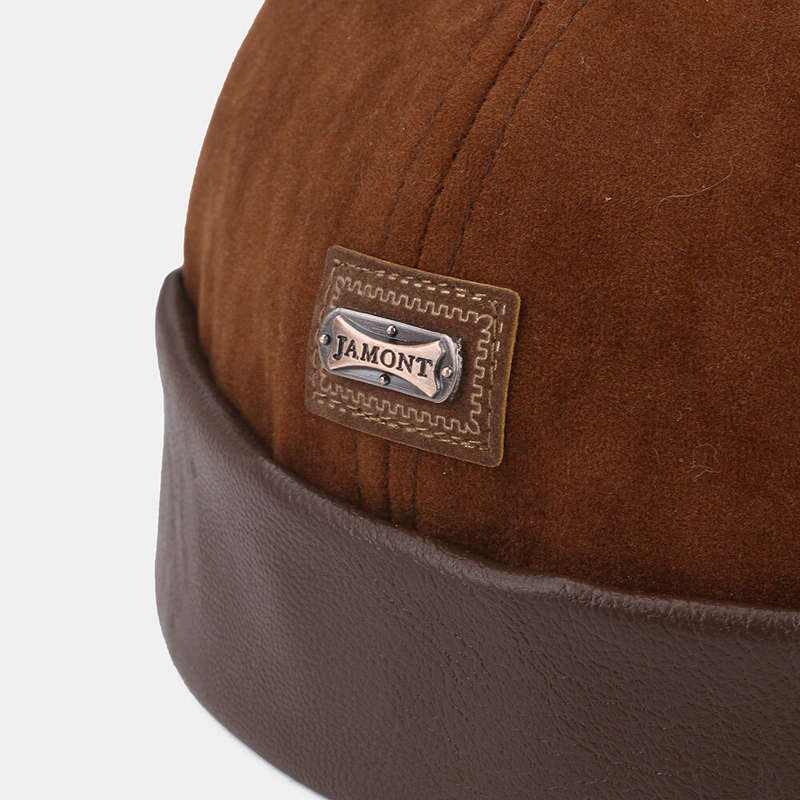 Collrown Unisex Corduroy Warm Soft Casual Brimless Beanie Landlord Hat Skull Hat