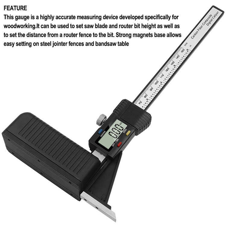 0-150mm Digital Height Gauge Electronic Digital Height Gauge Vernier Caliper Ruler Wood Table Markin