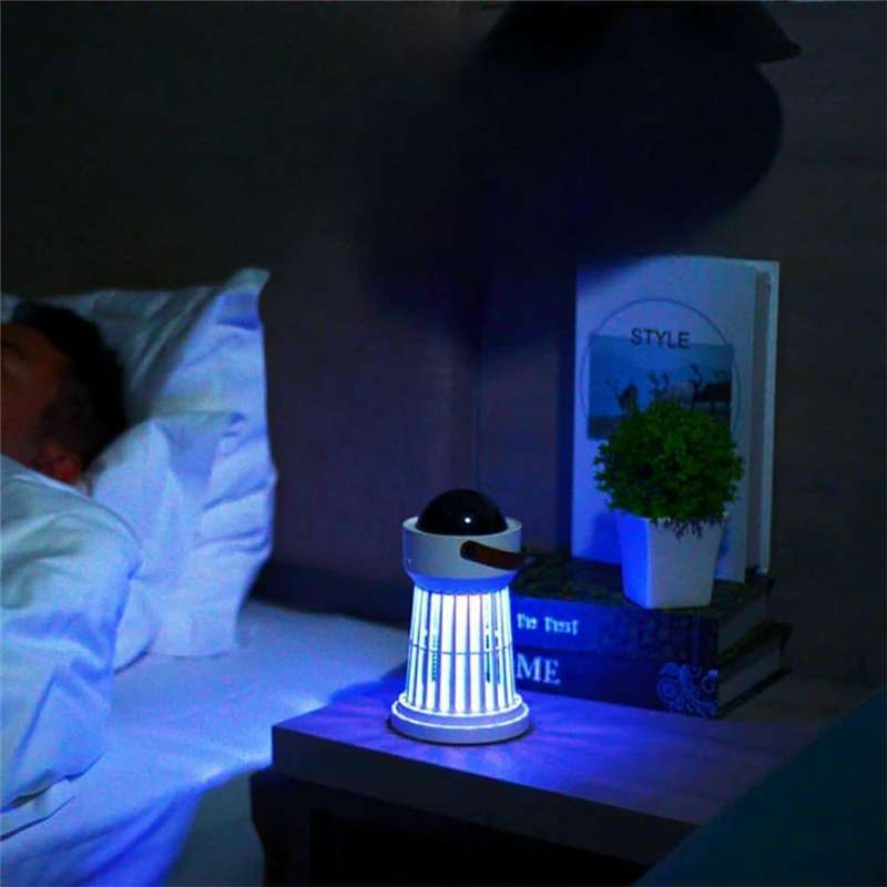 Mosquito Zapper 2000mAh With Music Box and Projector Lamp Long-lasting Battery 360 degrees Protectio