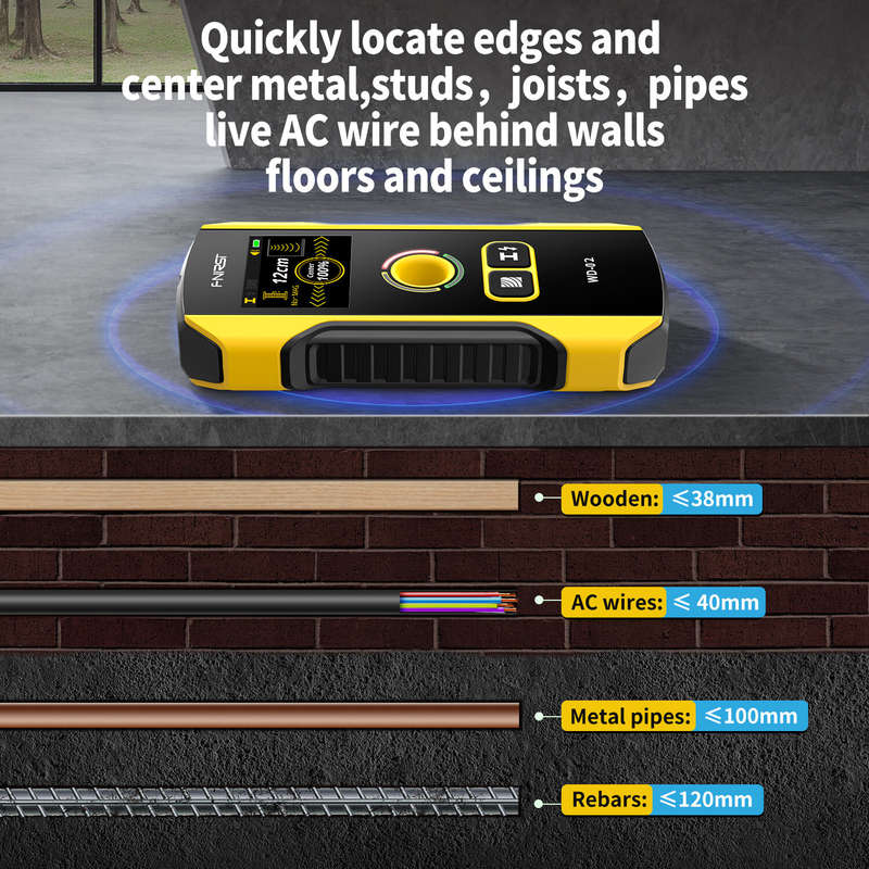 FNIRSI WD-02 Metal Detector Wall Detector Scanner Wooden AC Wires Metal Pipes Rebars Detecting Tool