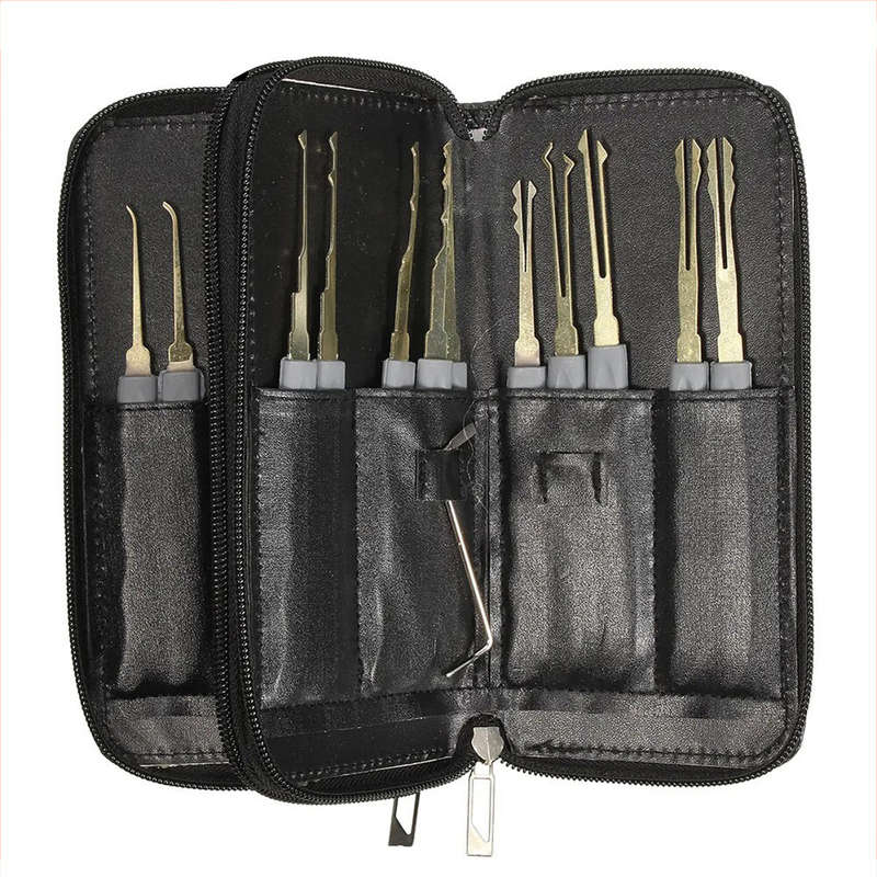 25PCS Spring Steel Locksmith Practice Tool Set Single Hook Lockpick Training Unlock Key Extractor Do