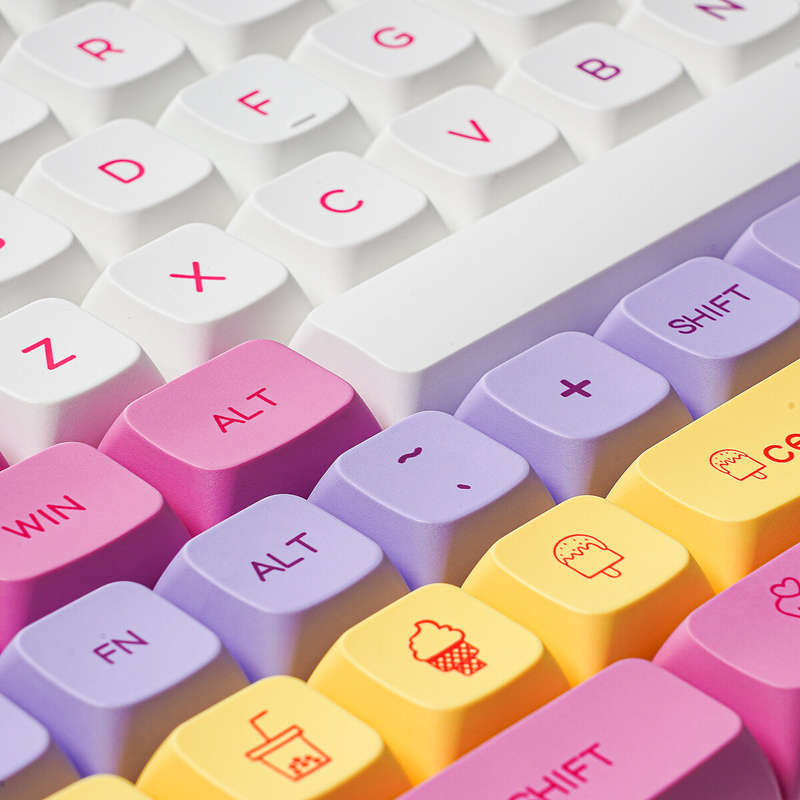 136 Keys Ice Cream Keycap Set PBT Sublimation XDA Profile English/Japanese Custom Keycaps for Mechan