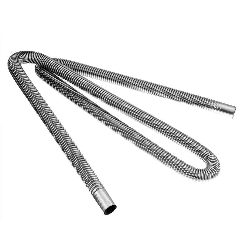 Stainless Exhaust Muffler Silencer Clamps Bracket Gas Vent Hose Portable 180cm Pipe Silence For Air
